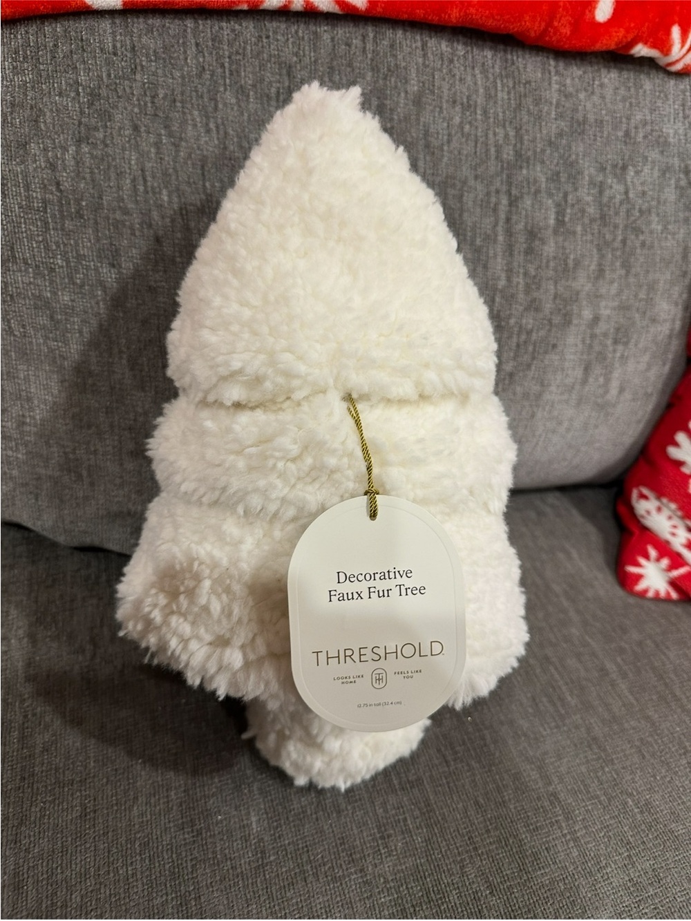 Threshold Cream Faux Fur Decorative Tree
